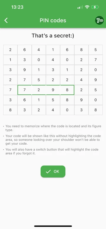 7 ID: Ապահով պահեք ձեր PIN-ները և կոդերը