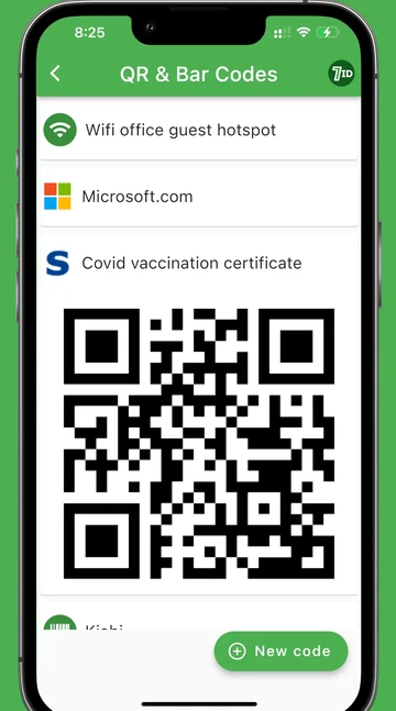 7ID: QR Code Storage And Generator Free App. Plus Barcodes.